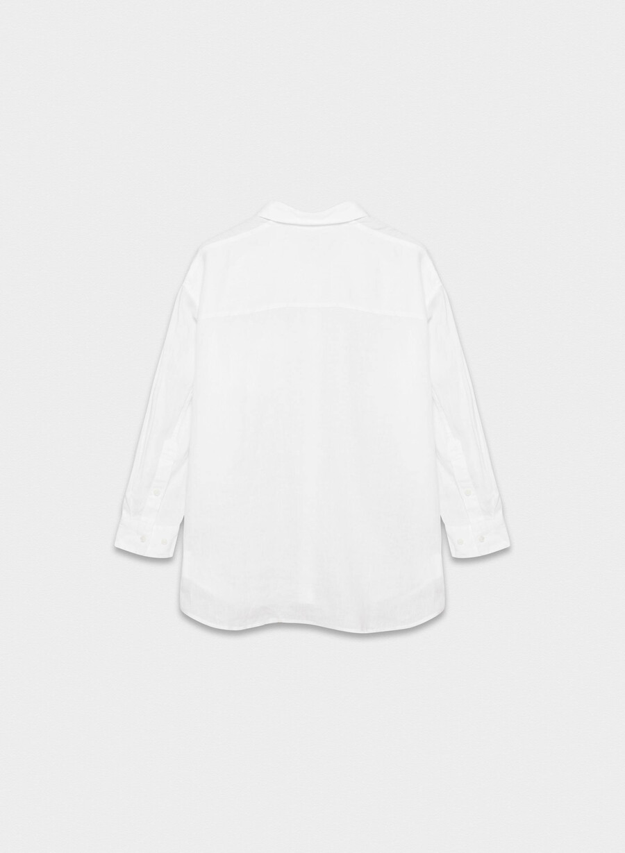 reminisce relaxed linen shirt white