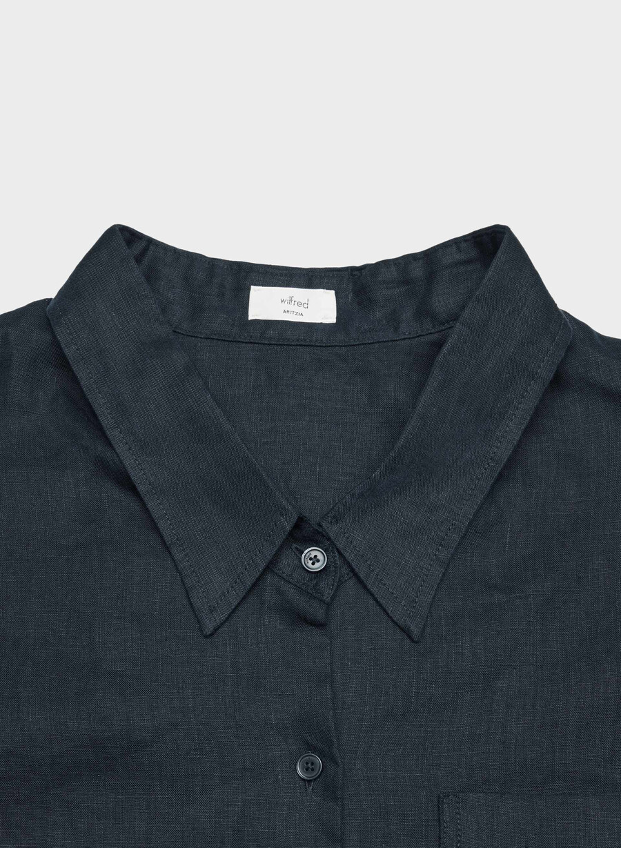 reminisce relaxed linen shirt dark night navy