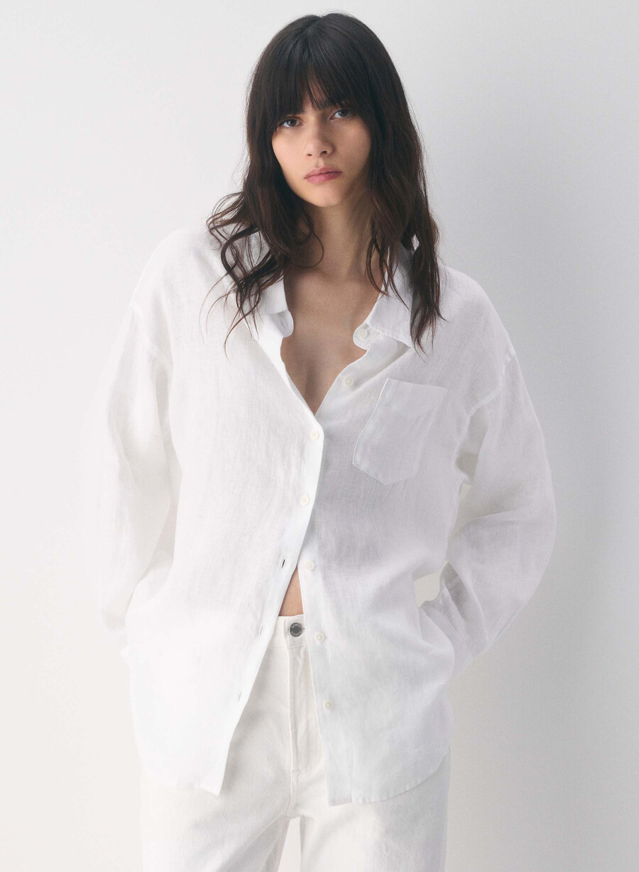 reminisce relaxed linen shirt dark night navy