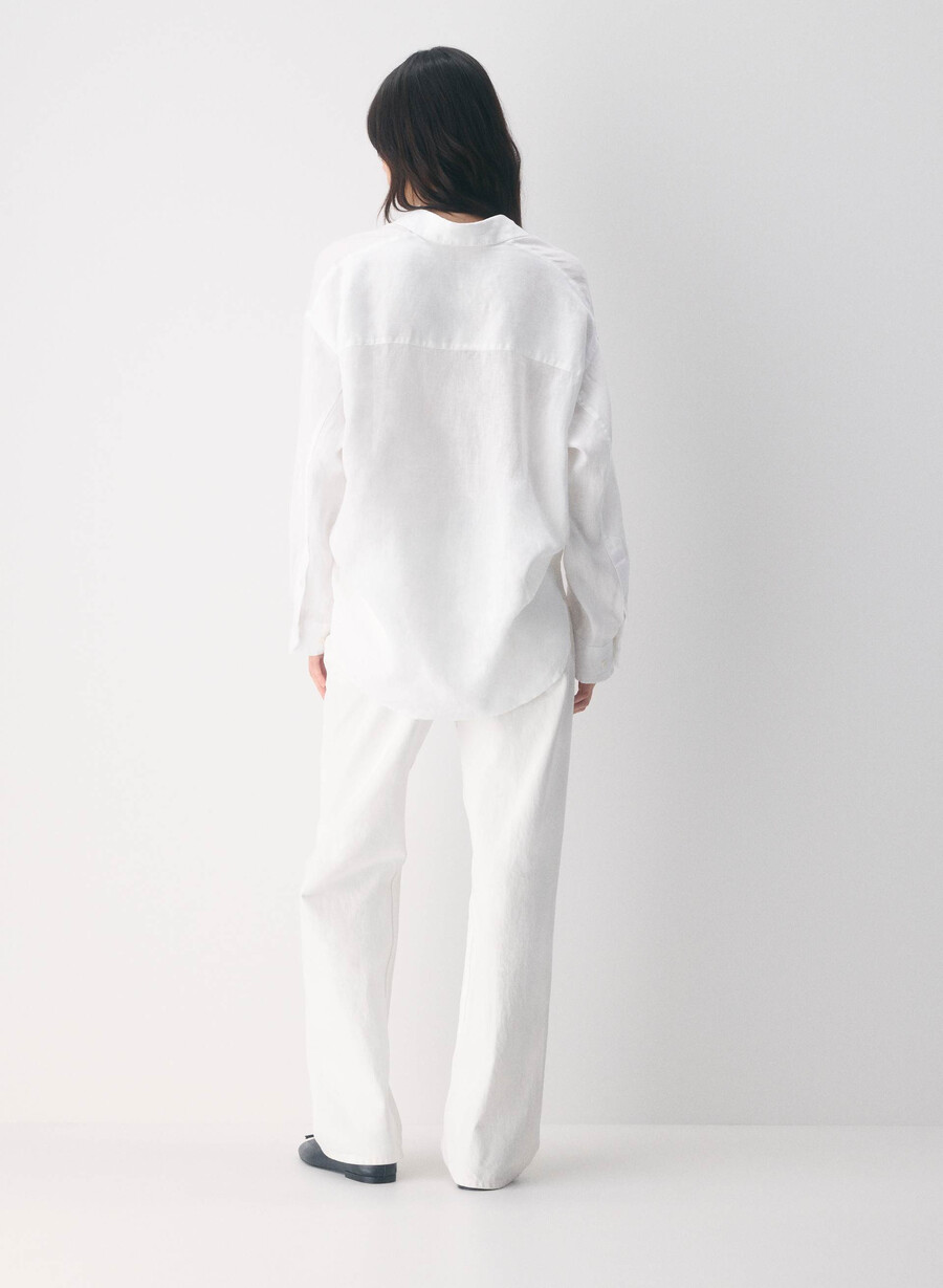 reminisce relaxed linen shirt dark night navy