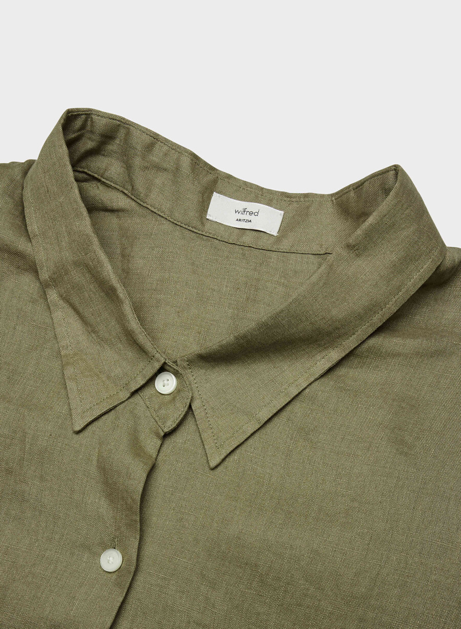 reminisce relaxed linen shirt sundried olive