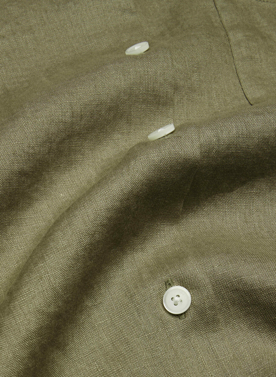 reminisce relaxed linen shirt sundried olive