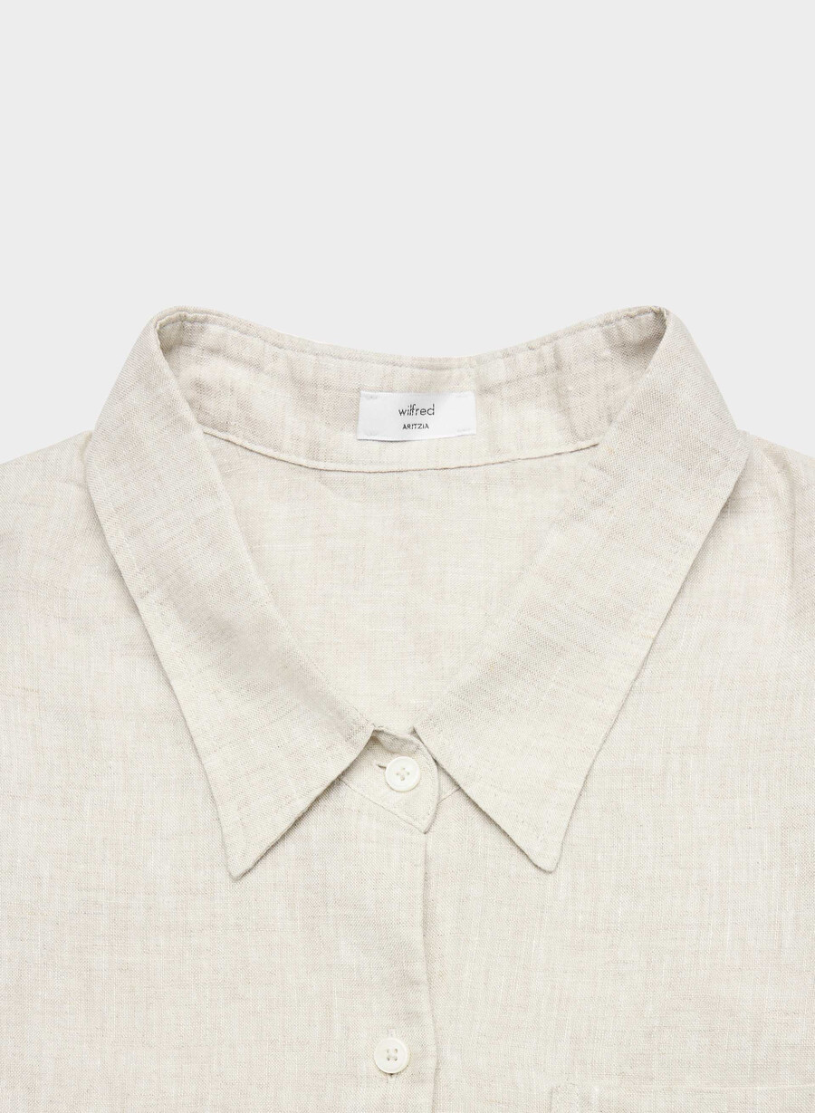 reminisce relaxed linen shirt undyed ecru