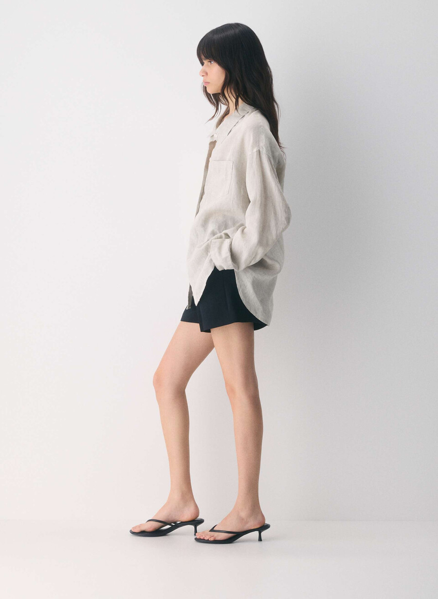 reminisce relaxed linen shirt undyed ecru