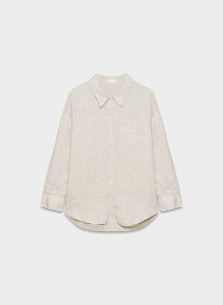 reminisce relaxed linen shirt undyed ecru