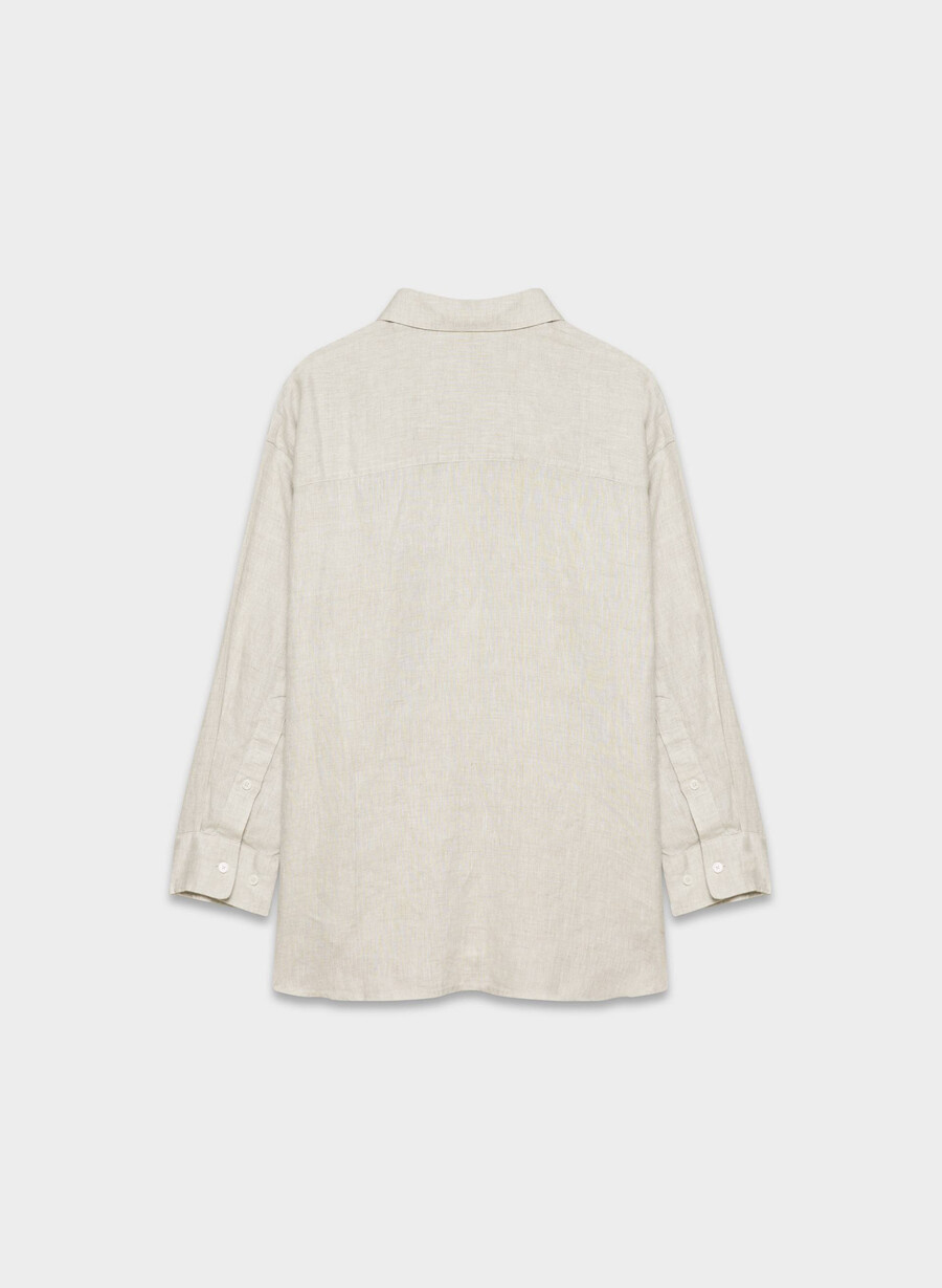 reminisce relaxed linen shirt undyed ecru