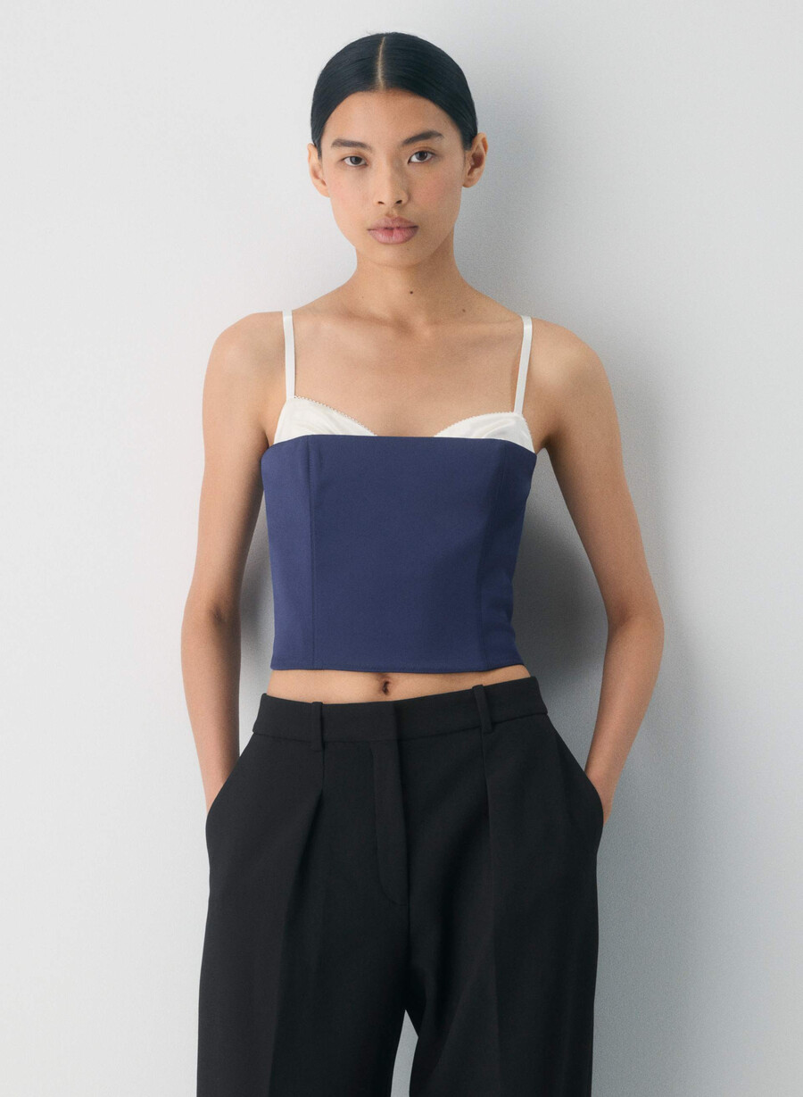 hypnotize satin bustier ink navy lt birch