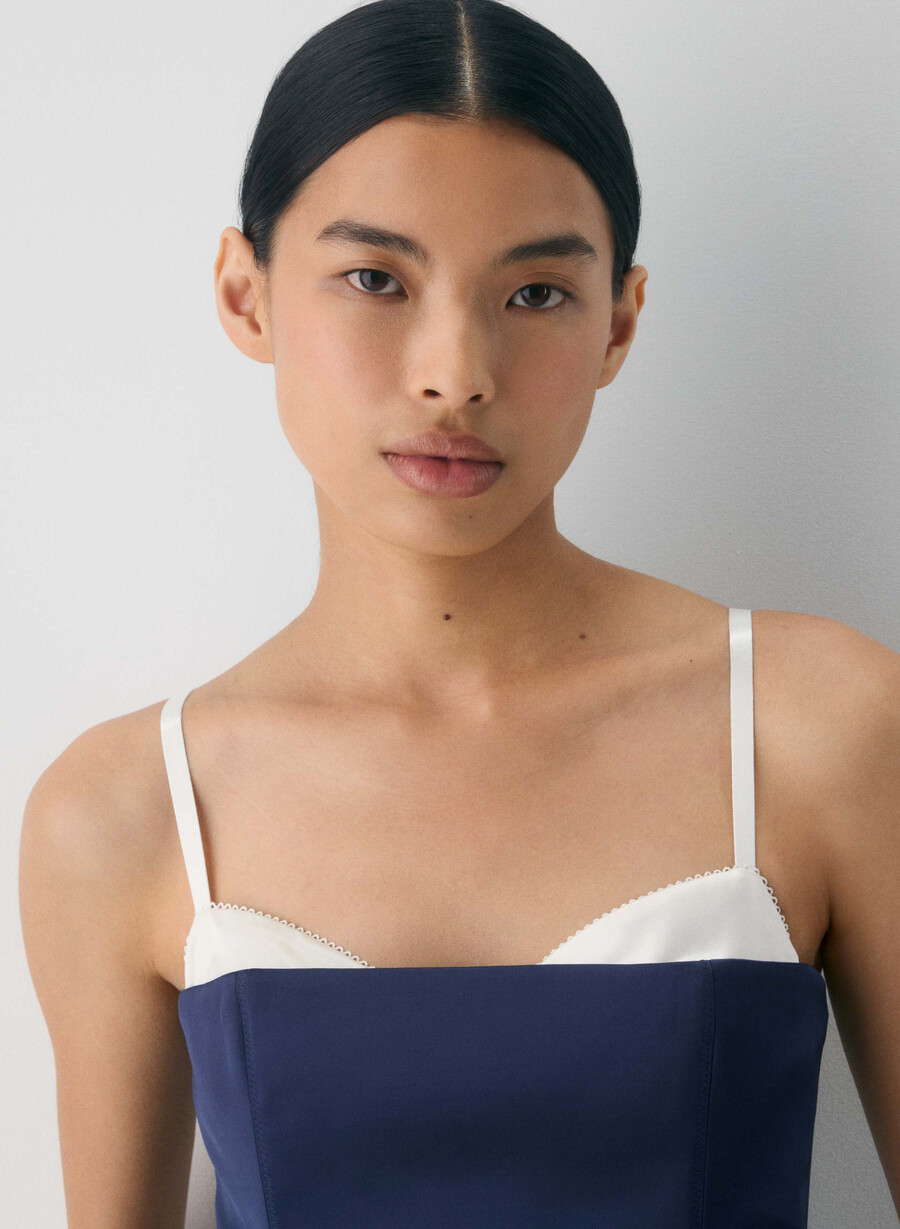hypnotize satin bustier ink navy lt birch