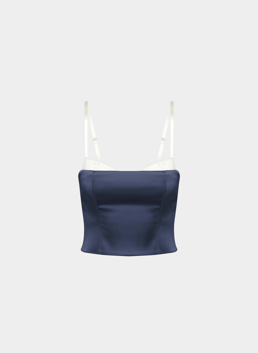 hypnotize satin bustier ink navy lt birch