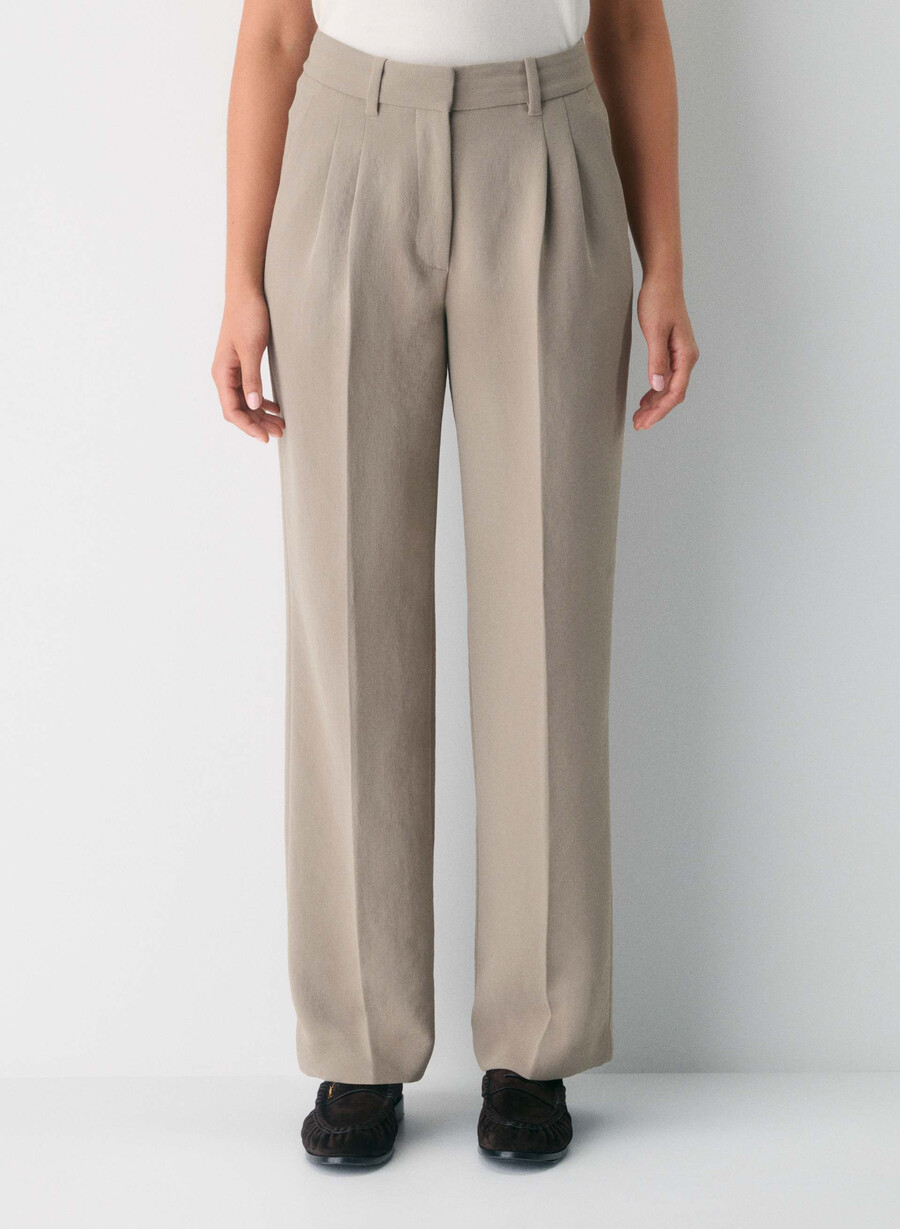 the effortless pant curve-fit - crepette nomad taupe