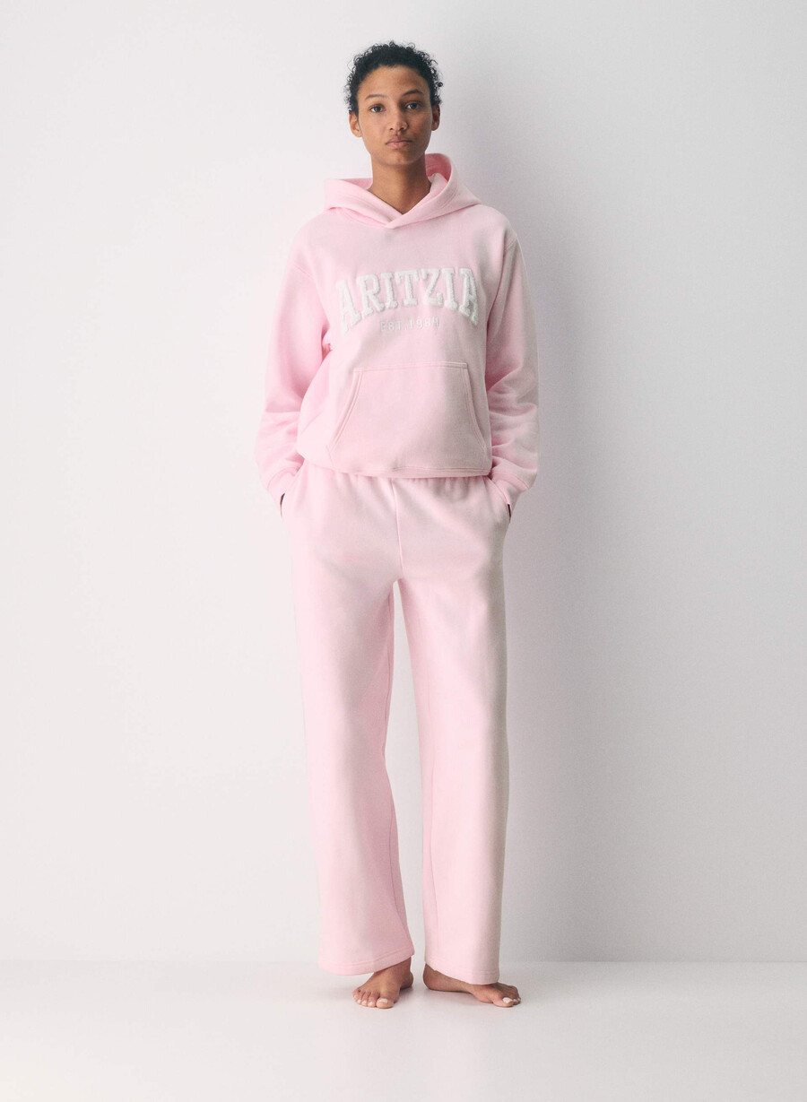 cozy sweatfleece perfect hoodie villa pink white