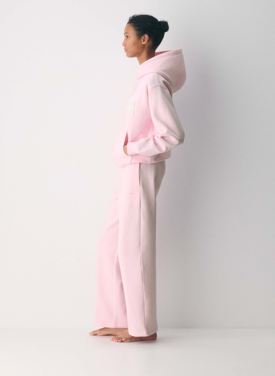 cozy sweatfleece perfect hoodie villa pink white