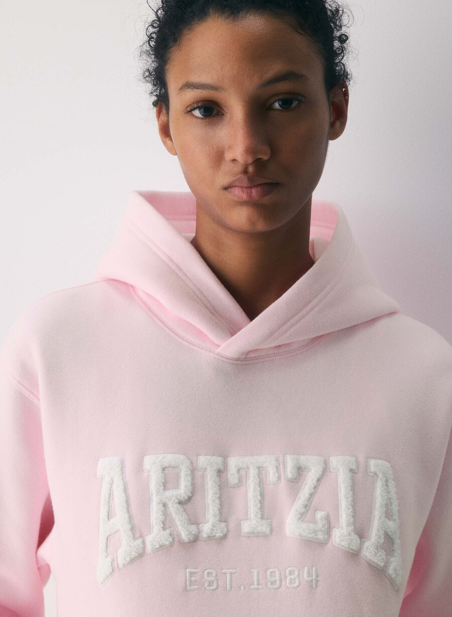 cozy sweatfleece perfect hoodie villa pink white