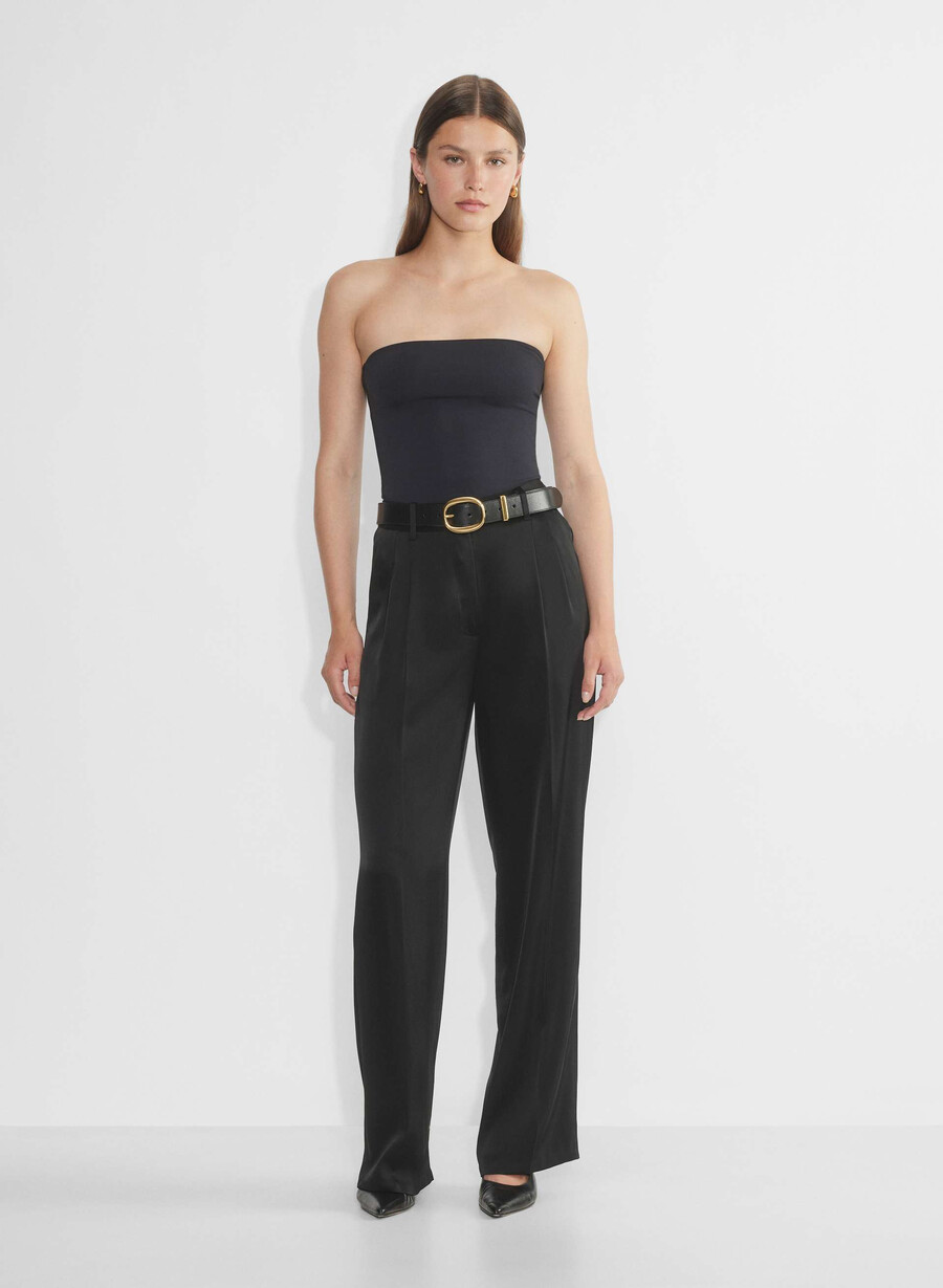 the effortless pant satin black