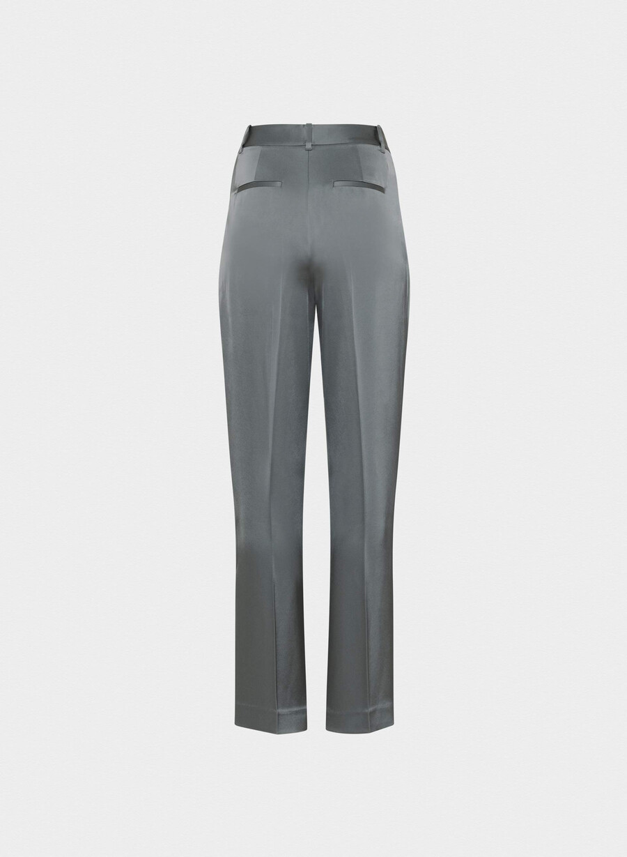 the effortless pant satin coal grey
