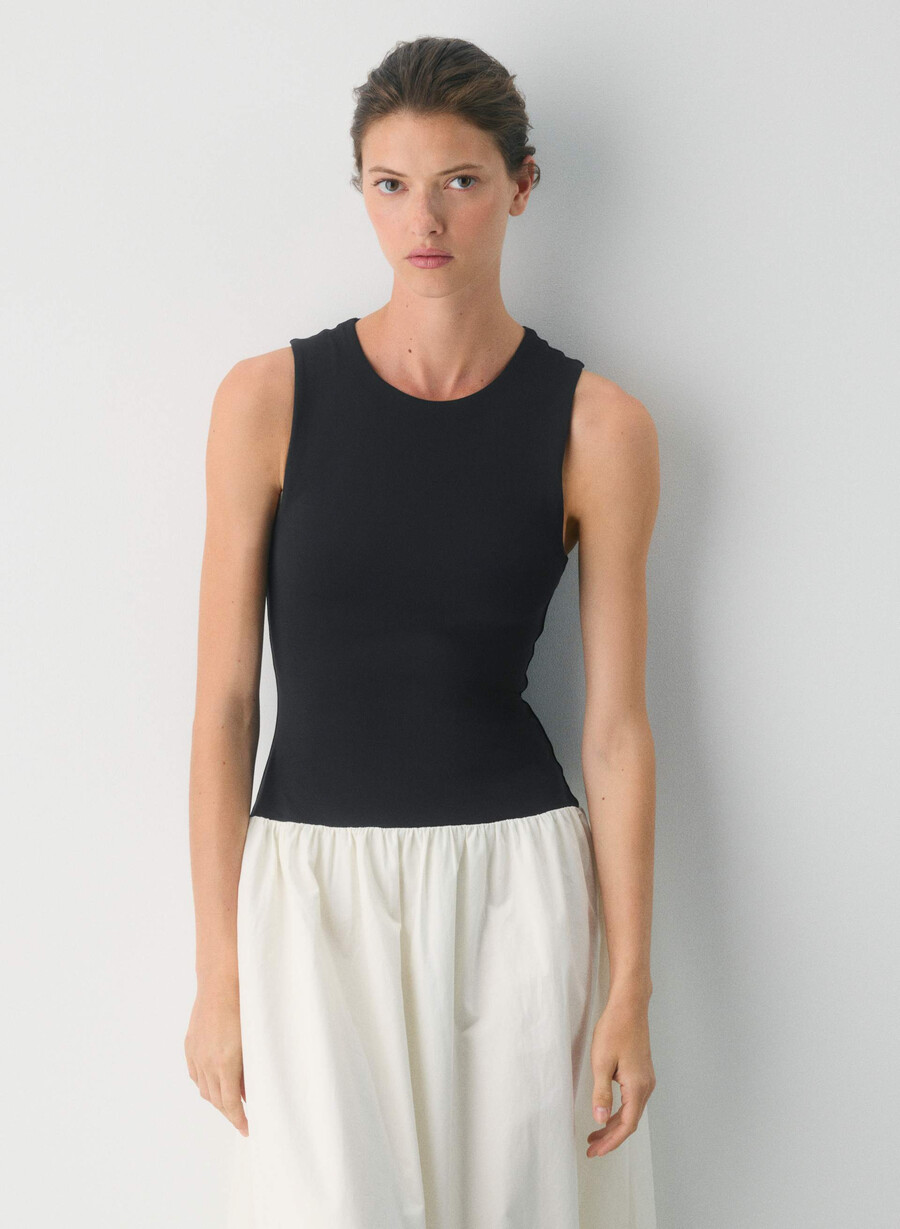 worldly poplin dress light birchblack