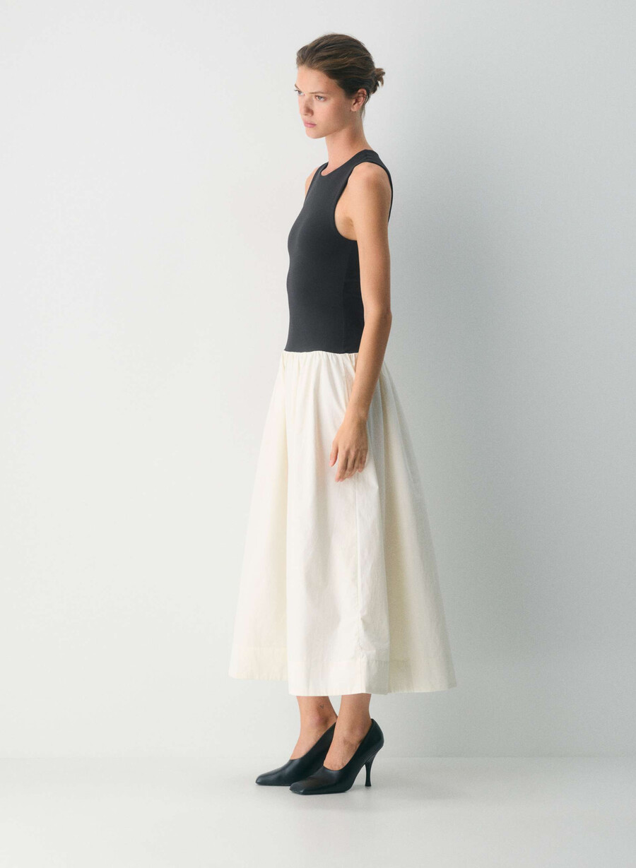 worldly poplin dress light birchblack