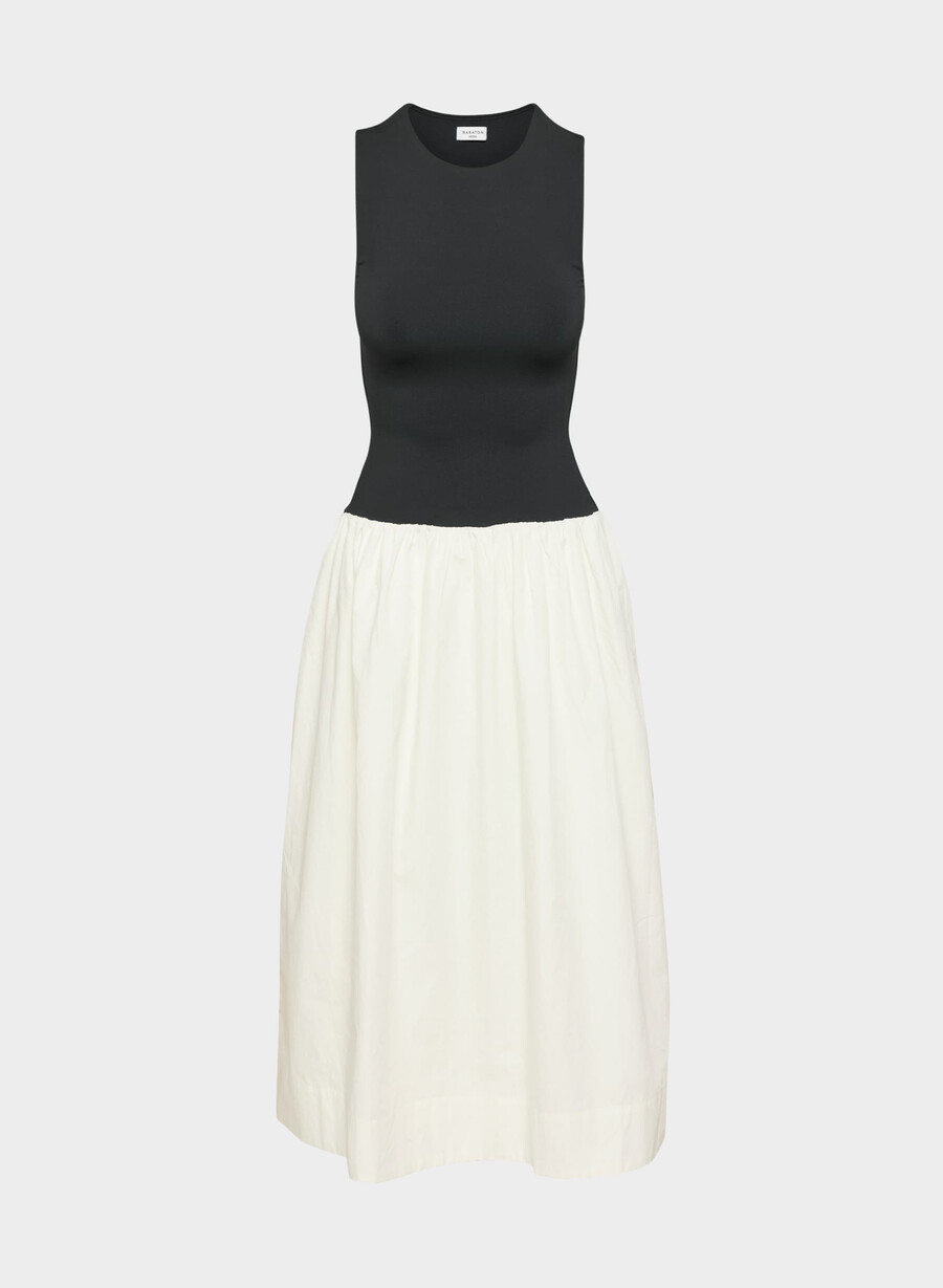 worldly poplin dress light birchblack