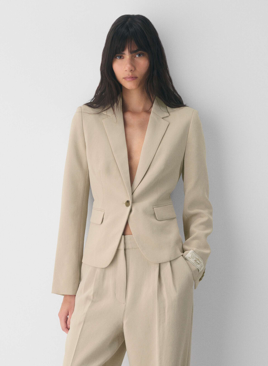 etiquette blazer - crepette marcona beige