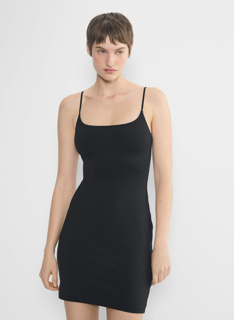 original contour squareneck cami mini dress black