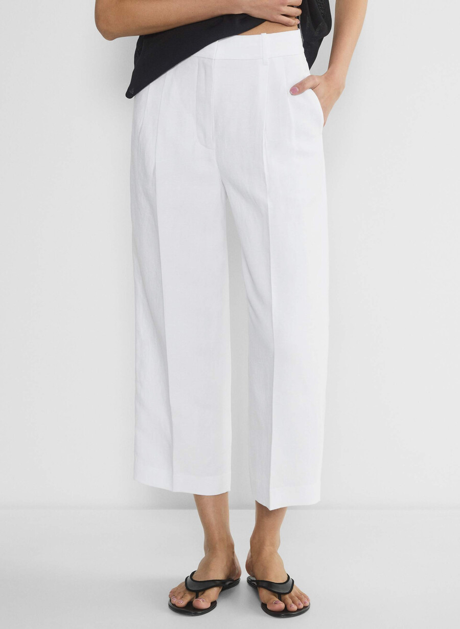 the effortless pant cropped - cruiselinen white