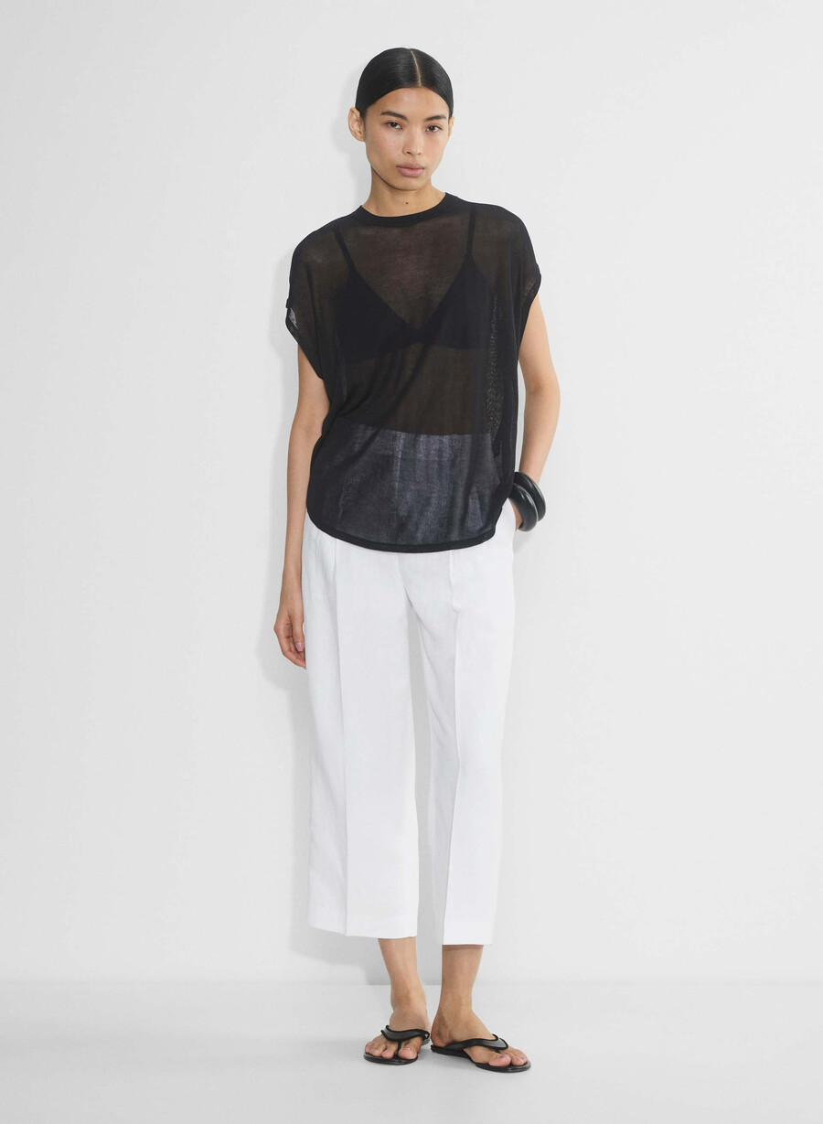 the effortless pant cropped - cruiselinen white