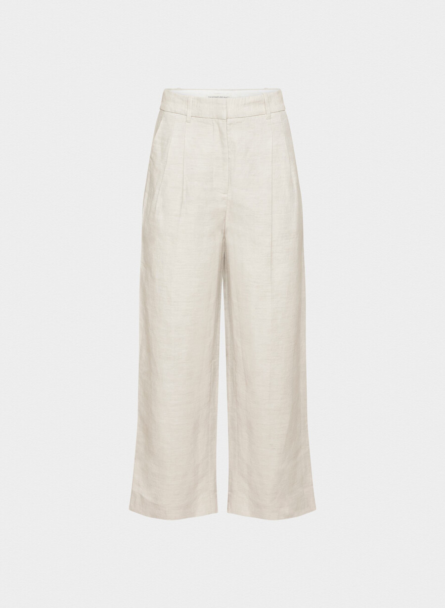 the effortless pant cropped - cruiselinen natural ecru