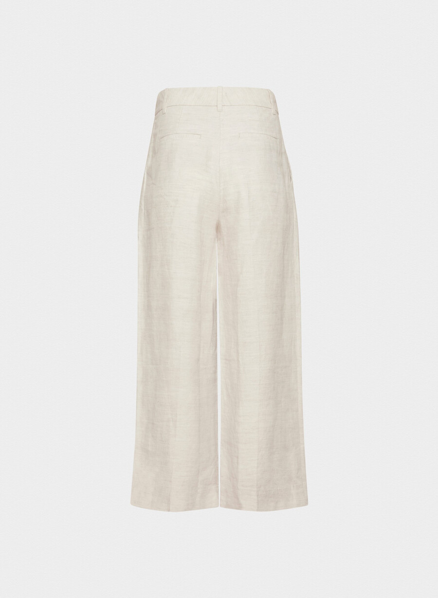 the effortless pant cropped - cruiselinen natural ecru