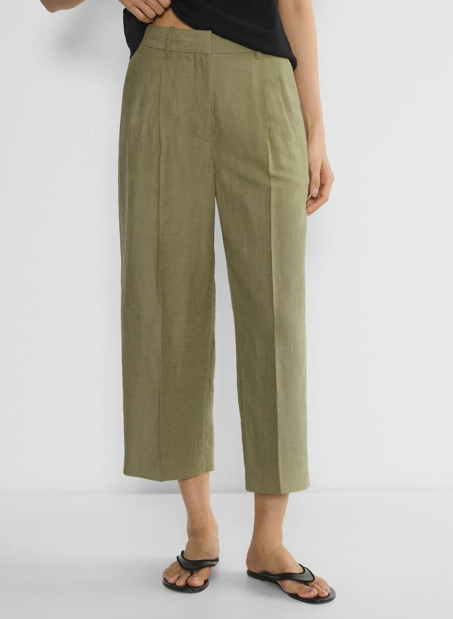 the effortless pant cropped - cruiselinen sundried olive