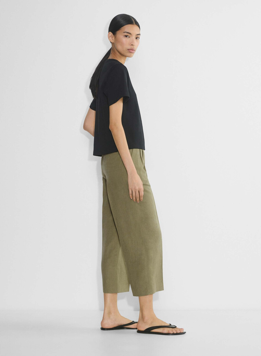 the effortless pant cropped - cruiselinen sundried olive