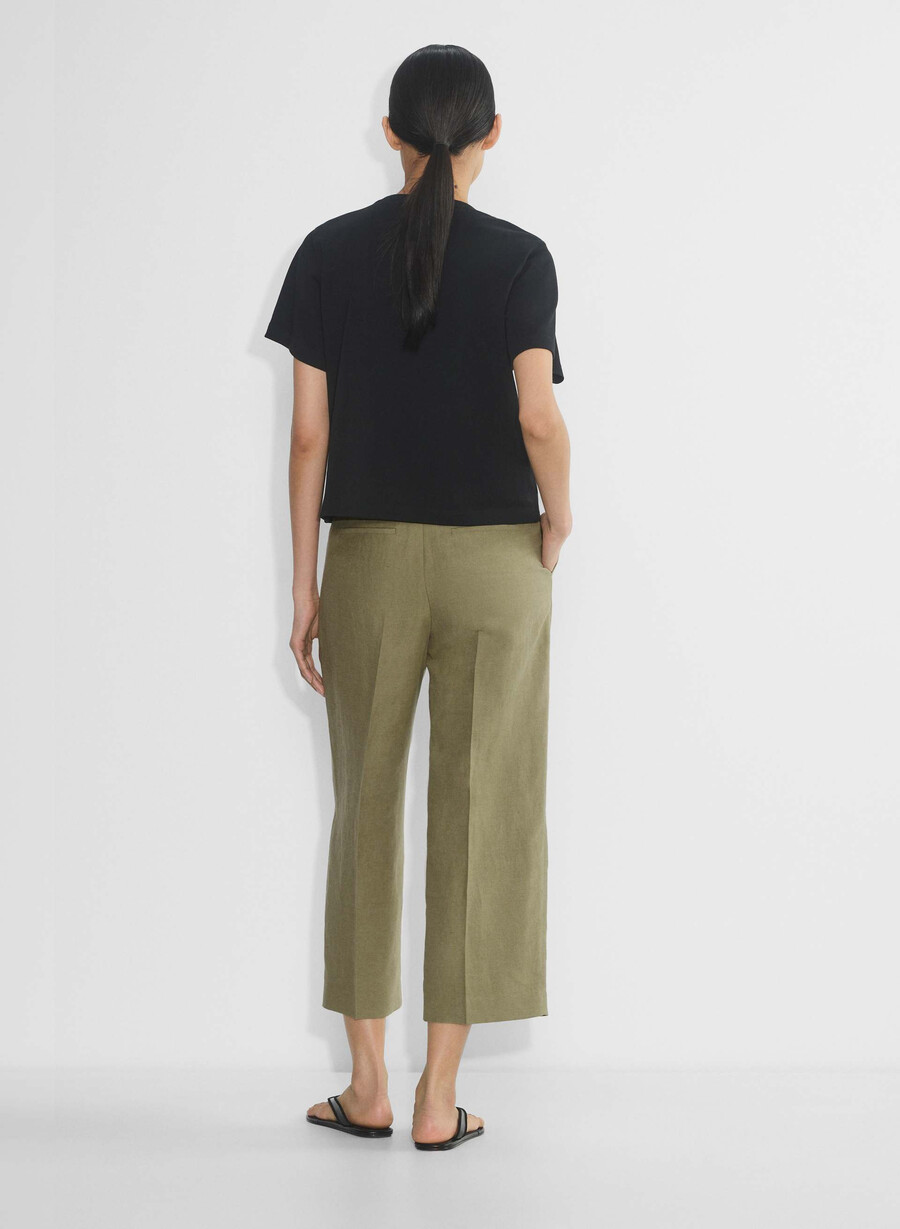 the effortless pant cropped - cruiselinen sundried olive