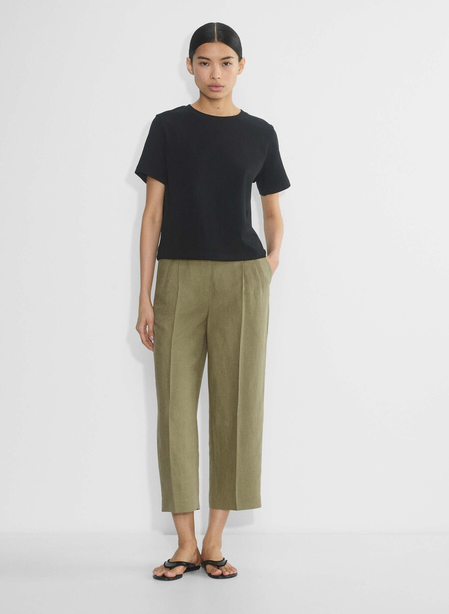 the effortless pant cropped - cruiselinen sundried olive