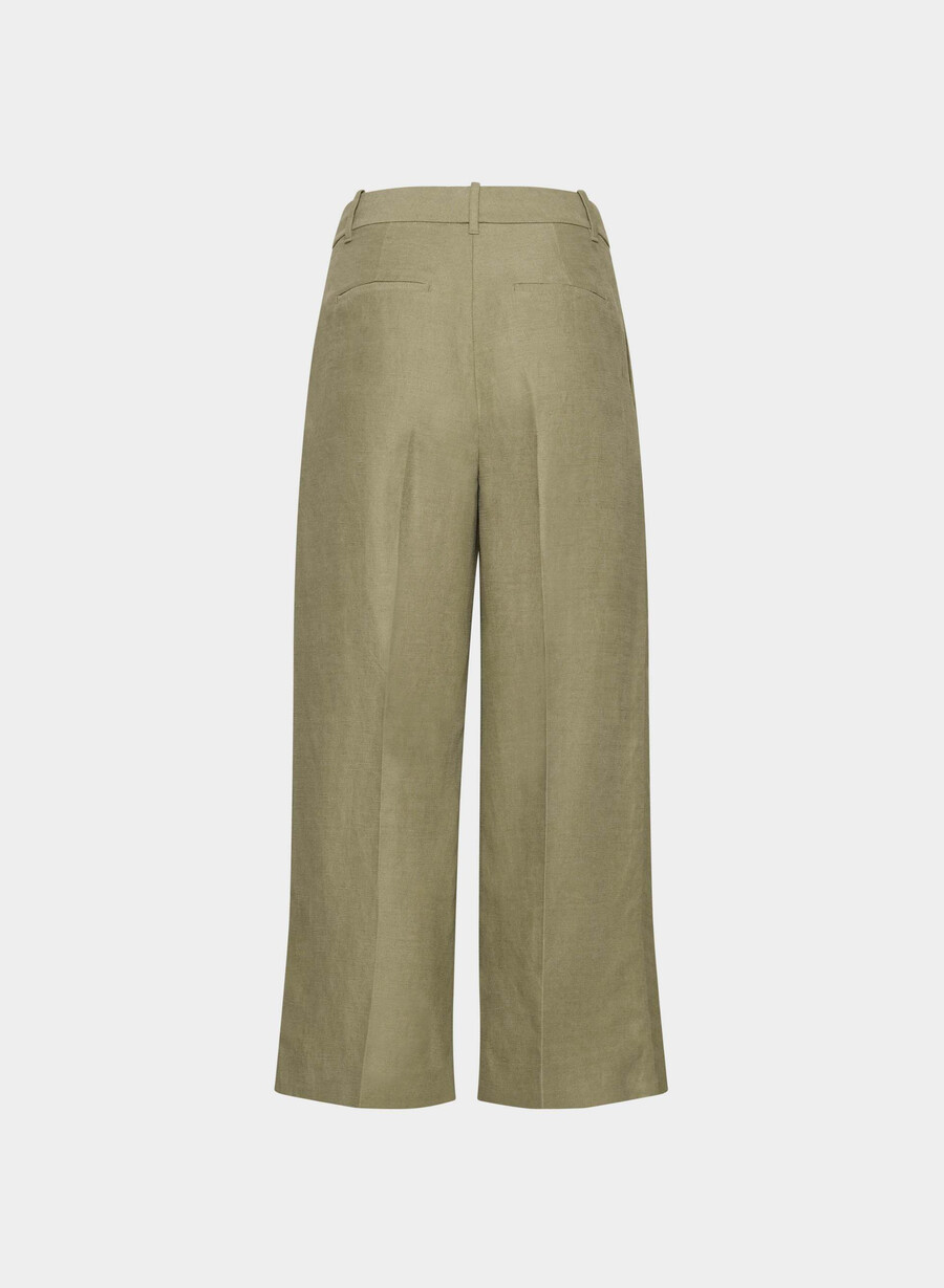 the effortless pant cropped - cruiselinen sundried olive
