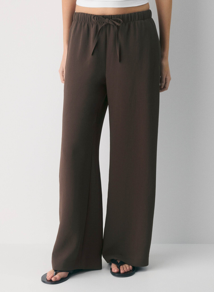 the lodge pant - crepette folio brown