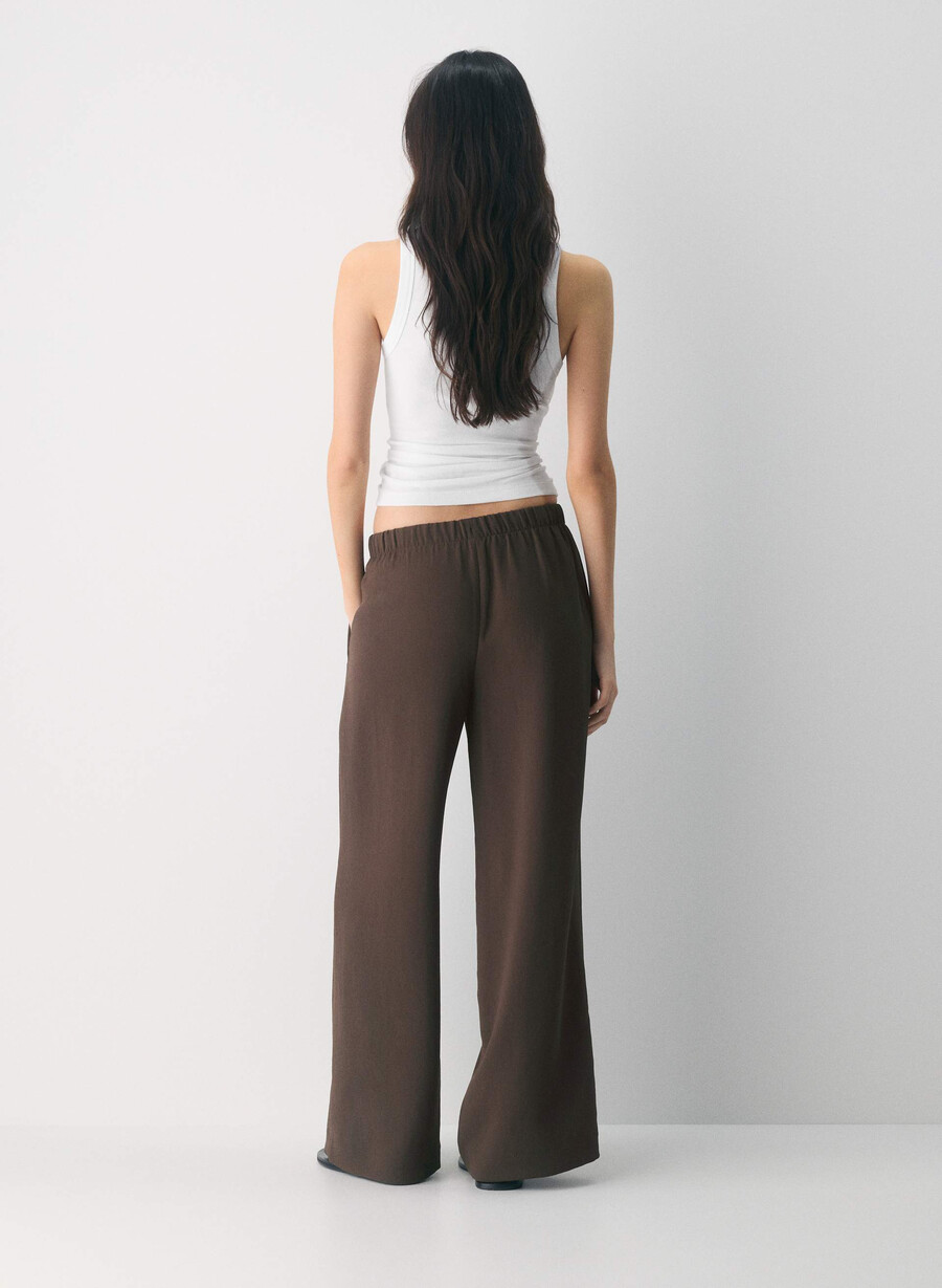 the lodge pant - crepette folio brown