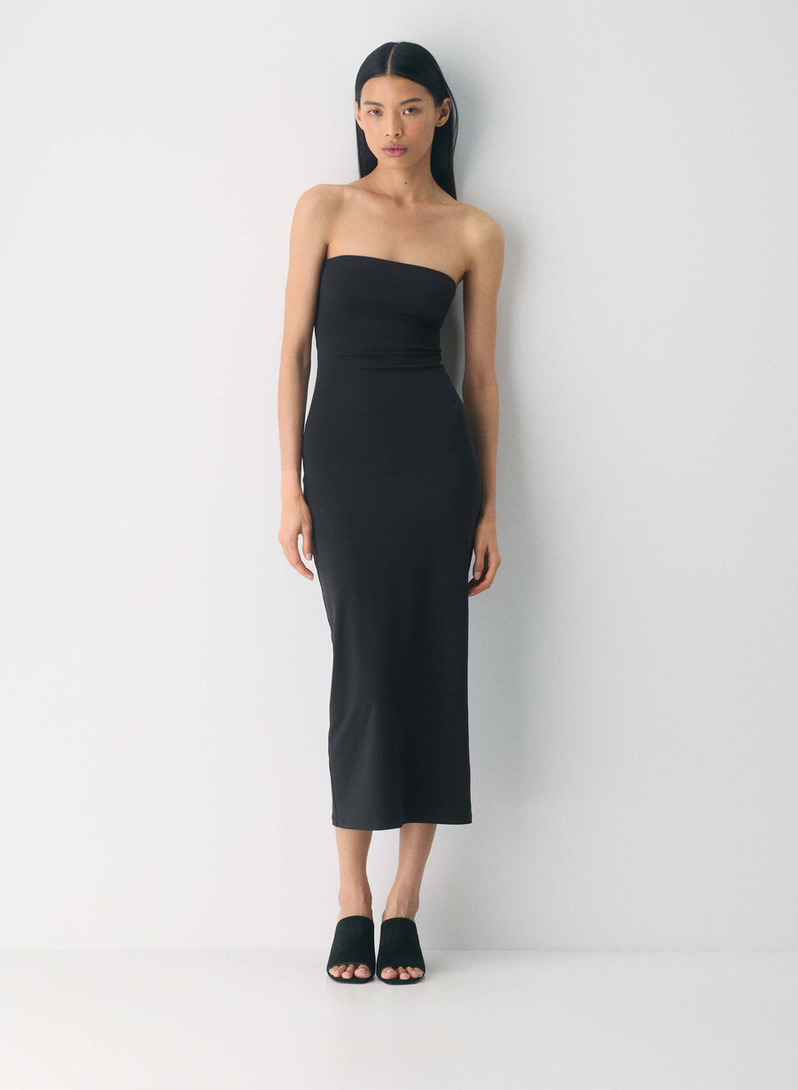 original contour enrapture maxi tube dress black