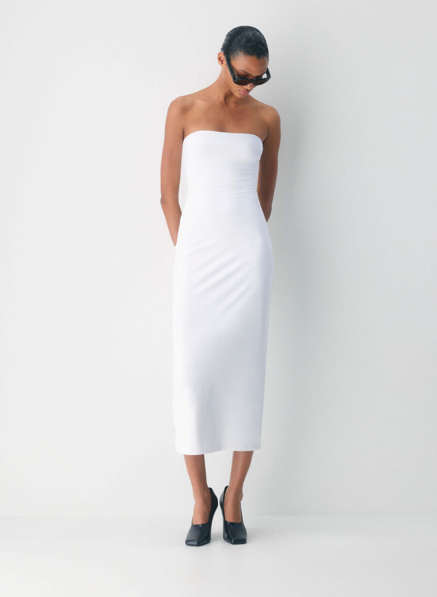 original contour enrapture maxi tube dress bright white