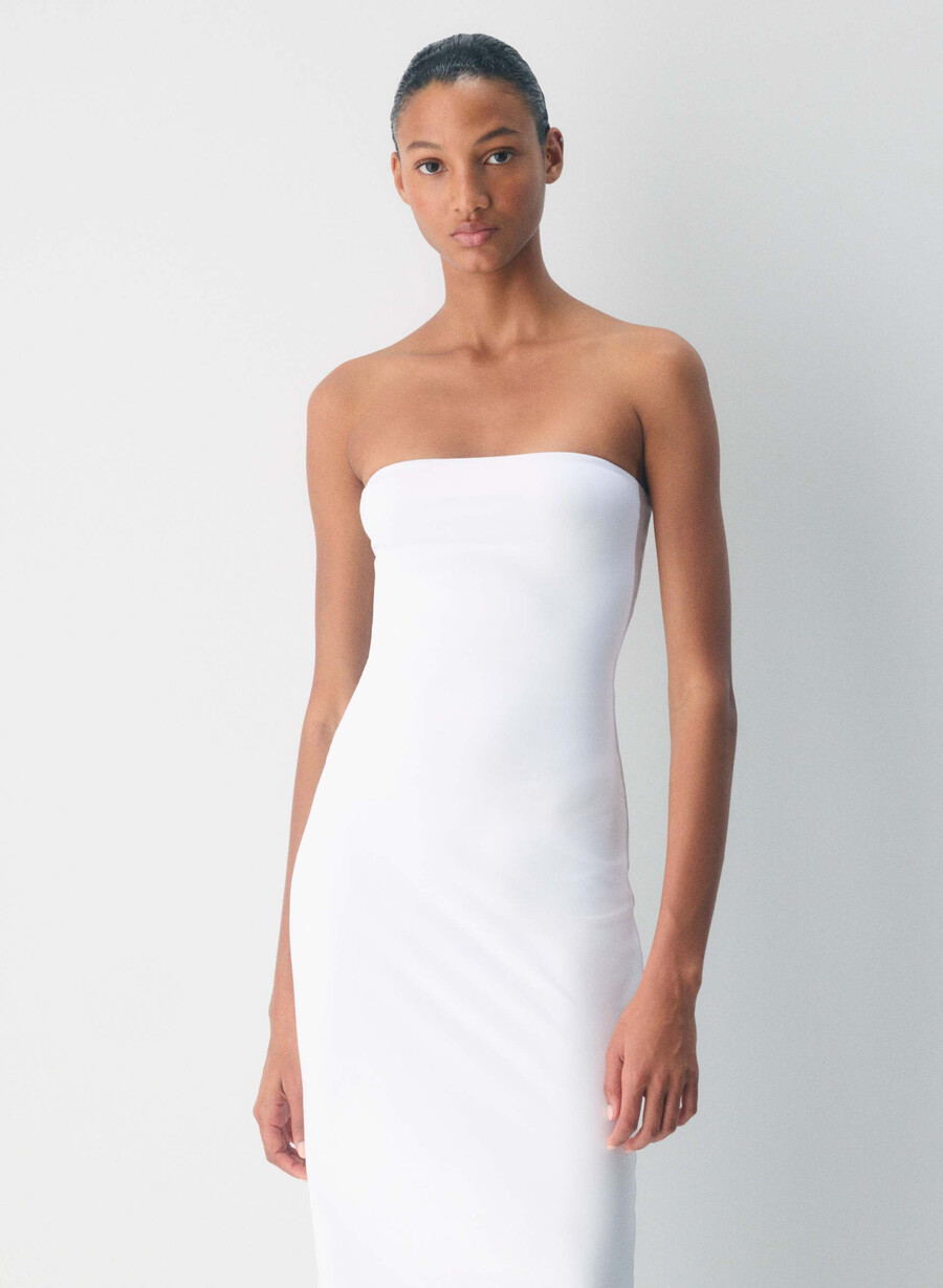 original contour enrapture maxi tube dress bright white
