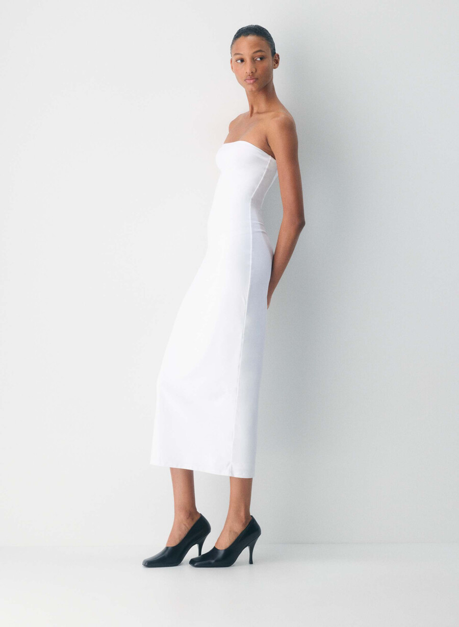 original contour enrapture maxi tube dress bright white