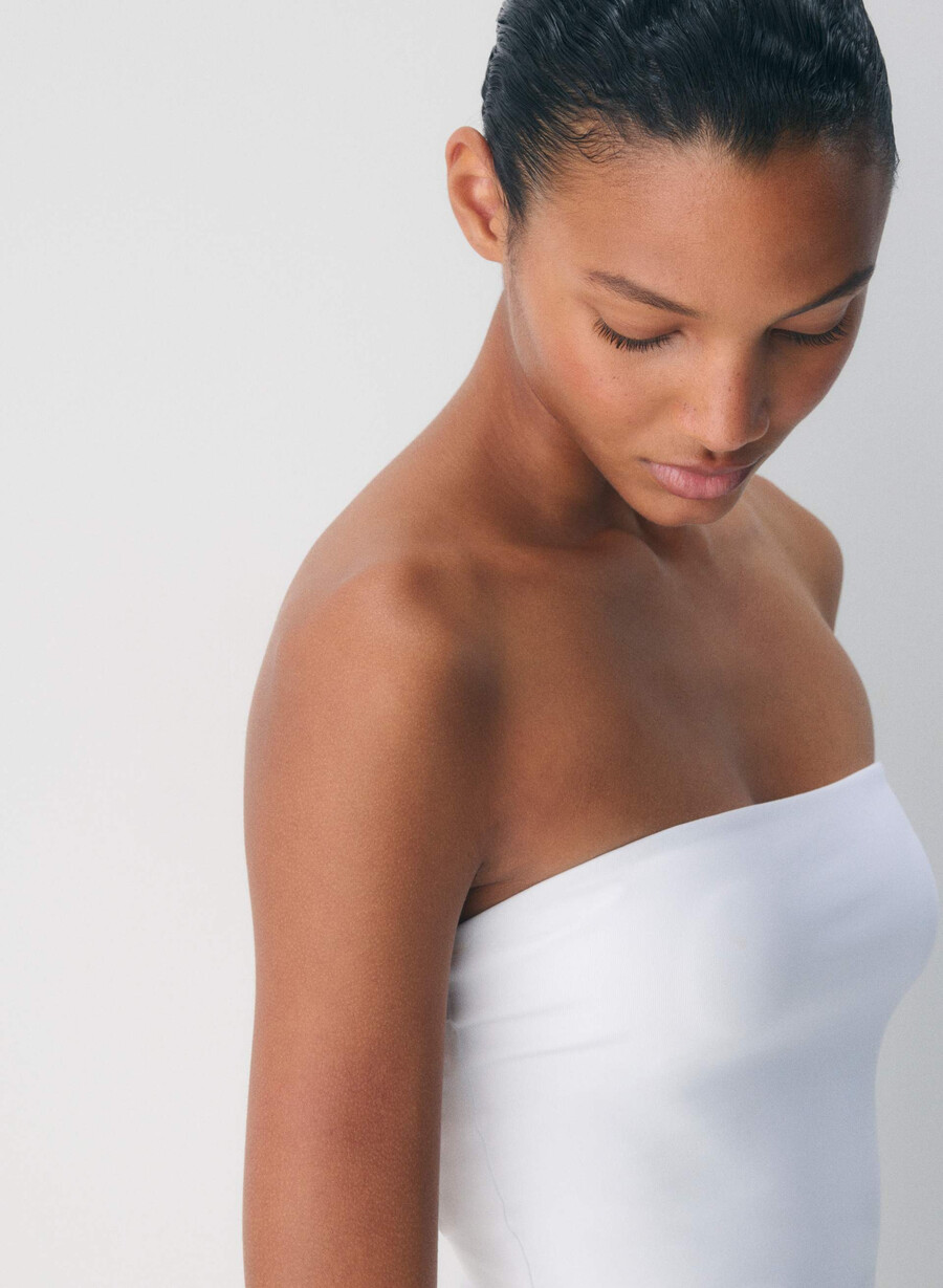 original contour enrapture maxi tube dress bright white