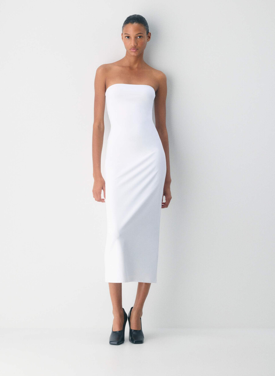 original contour enrapture maxi tube dress bright white