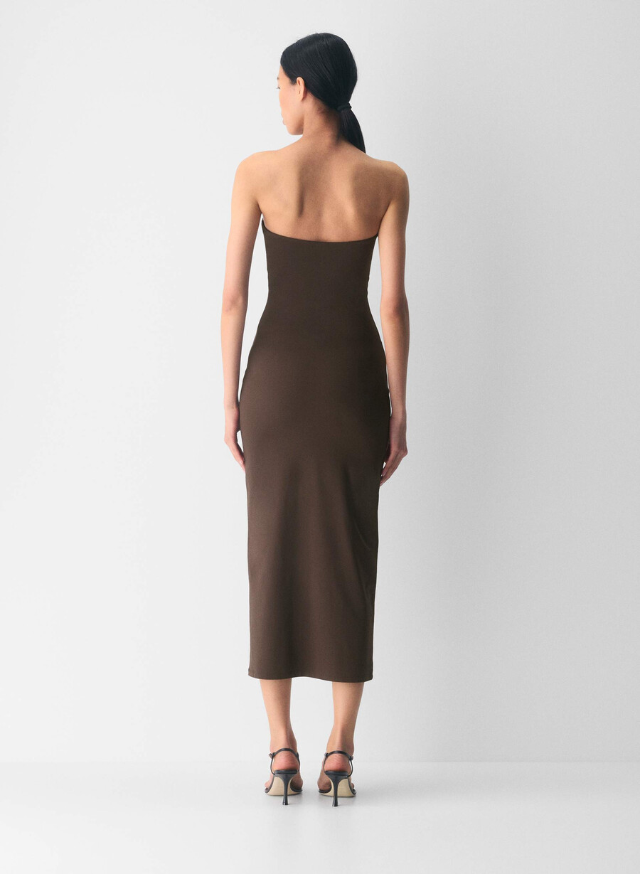 original contour enrapture maxi tube dress rich mocha brown