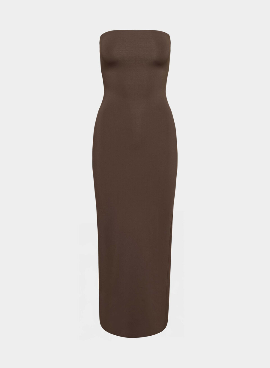 original contour enrapture maxi tube dress rich mocha brown