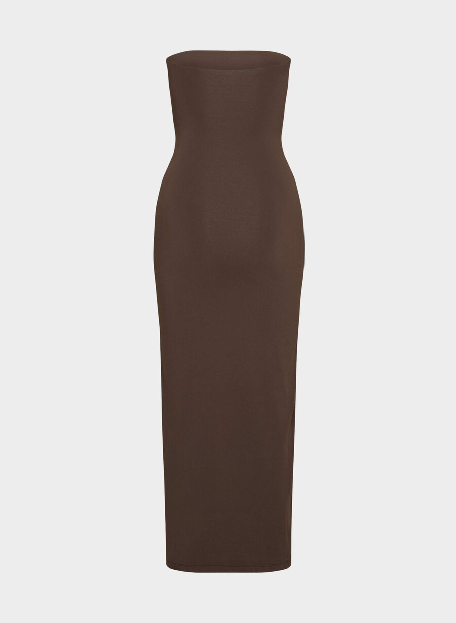 original contour enrapture maxi tube dress rich mocha brown