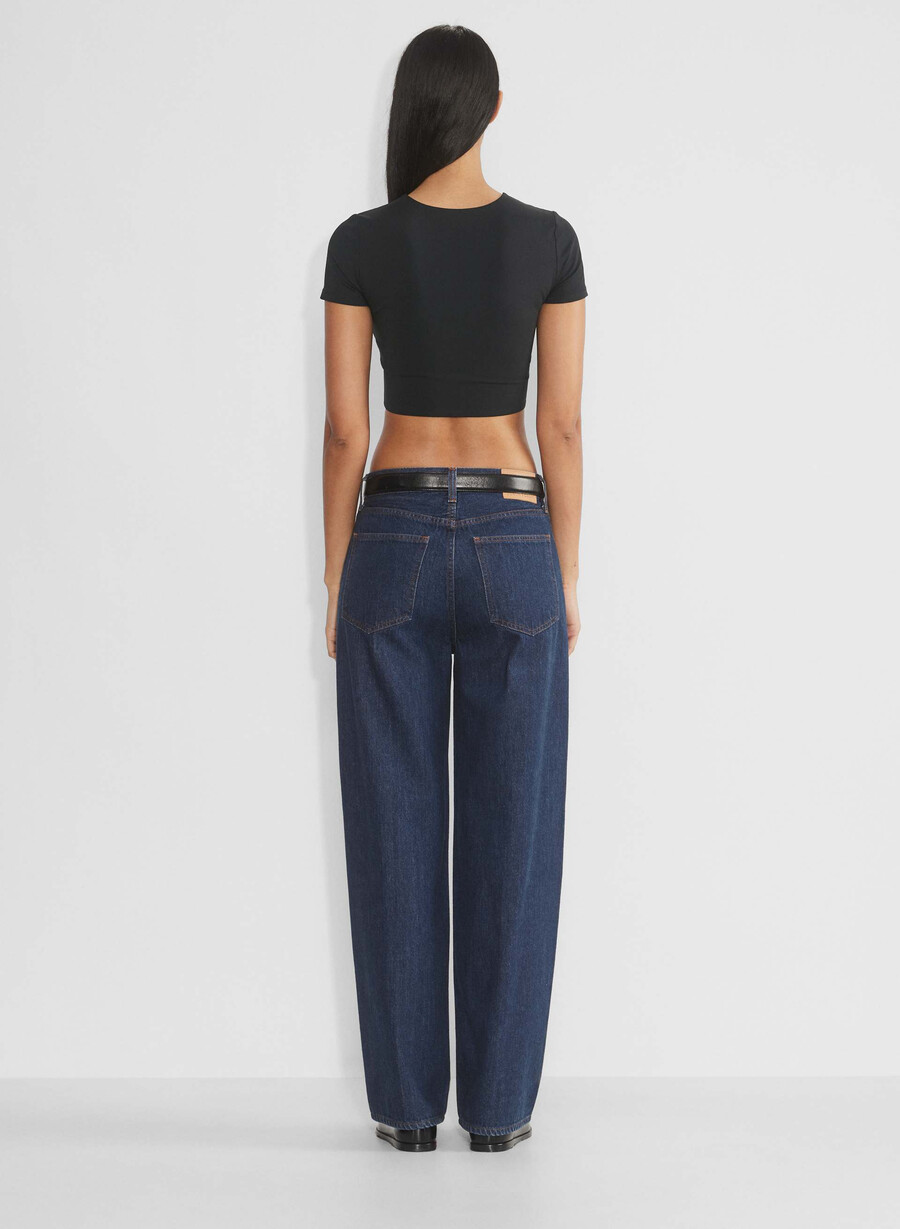 original contour crew cropped t-shirt black
