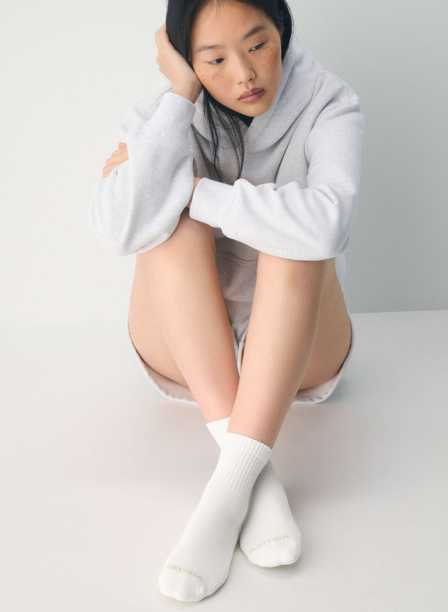 best-ever ankle sock 3-pack white heather chrom