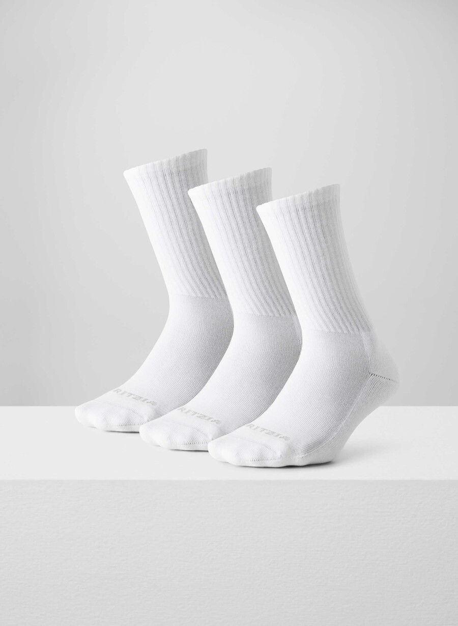 best-ever crew sock 3-pack white heather chrom