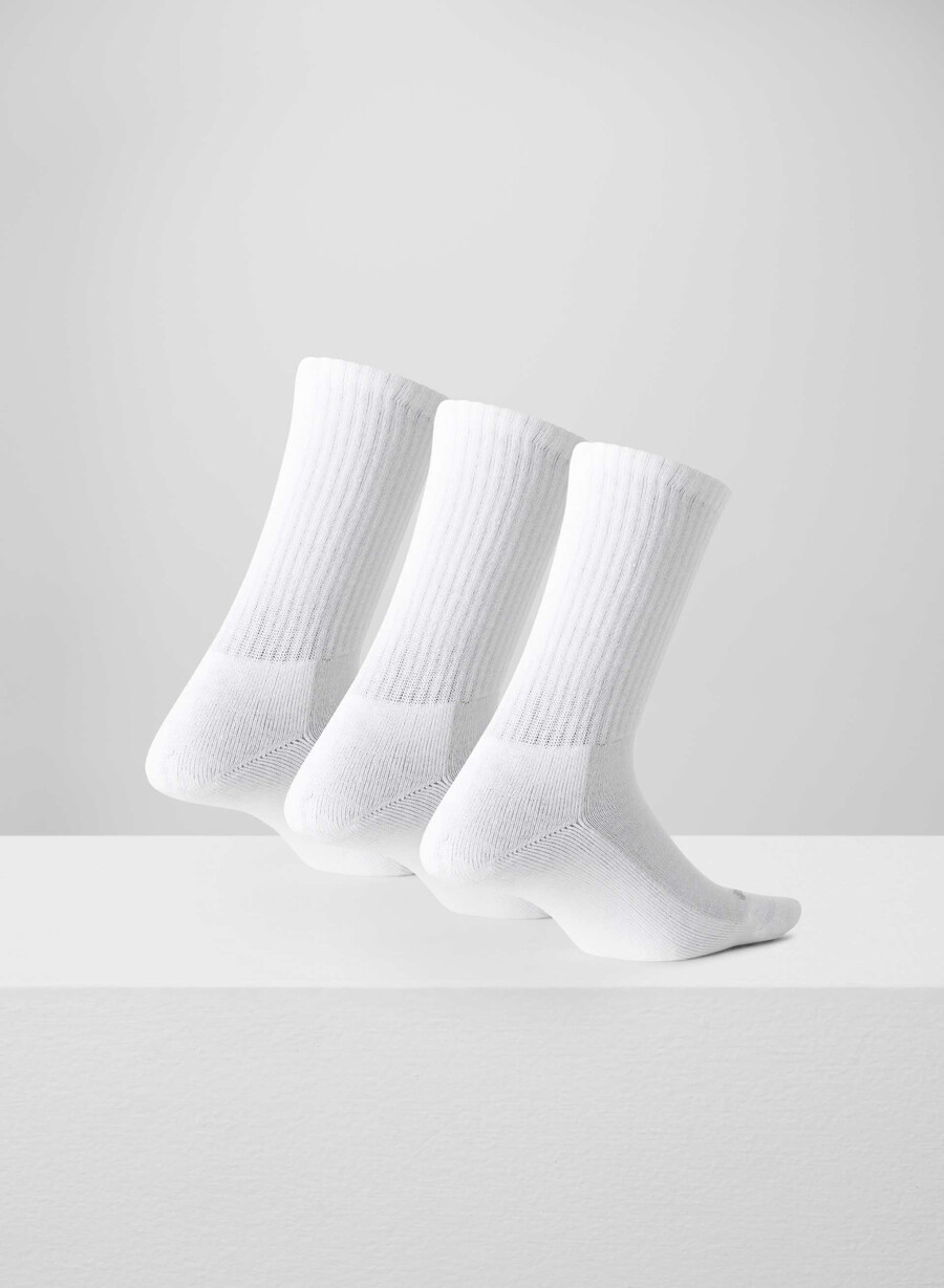best-ever crew sock 3-pack white heather chrom