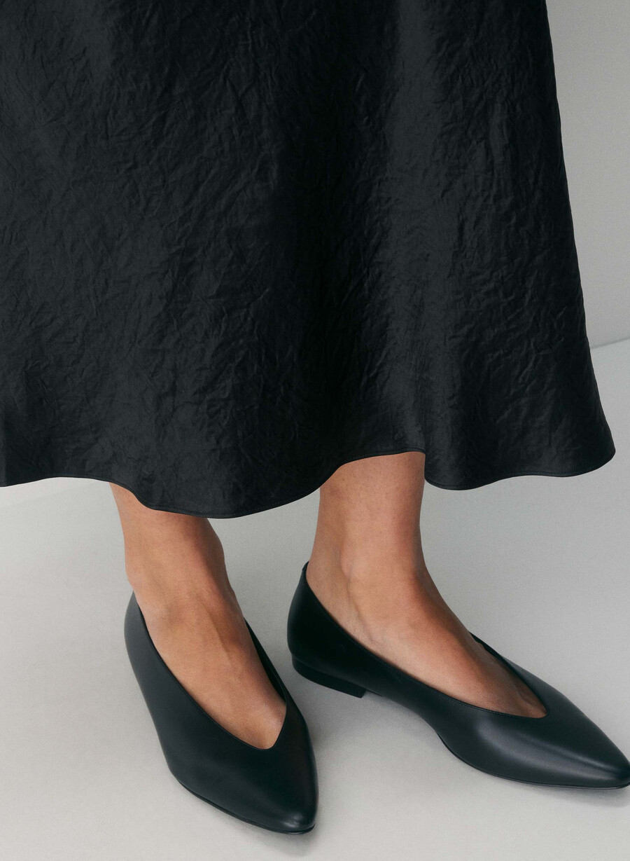 slip satin maxi skirt black