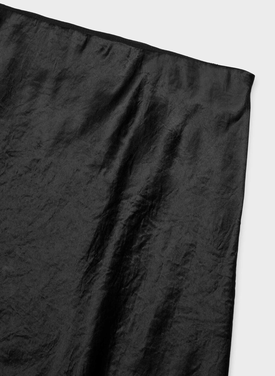 slip satin maxi skirt black